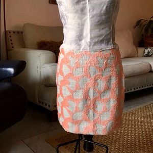 NWT Banana Republic Ivory Cream Blush Peach Allover Sequin Mini Skirt 0